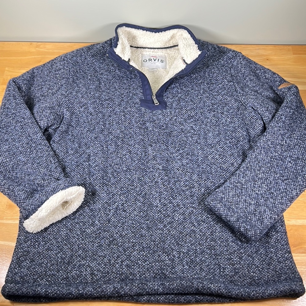 Orvis 3/4 zip fleece lined sweater size L